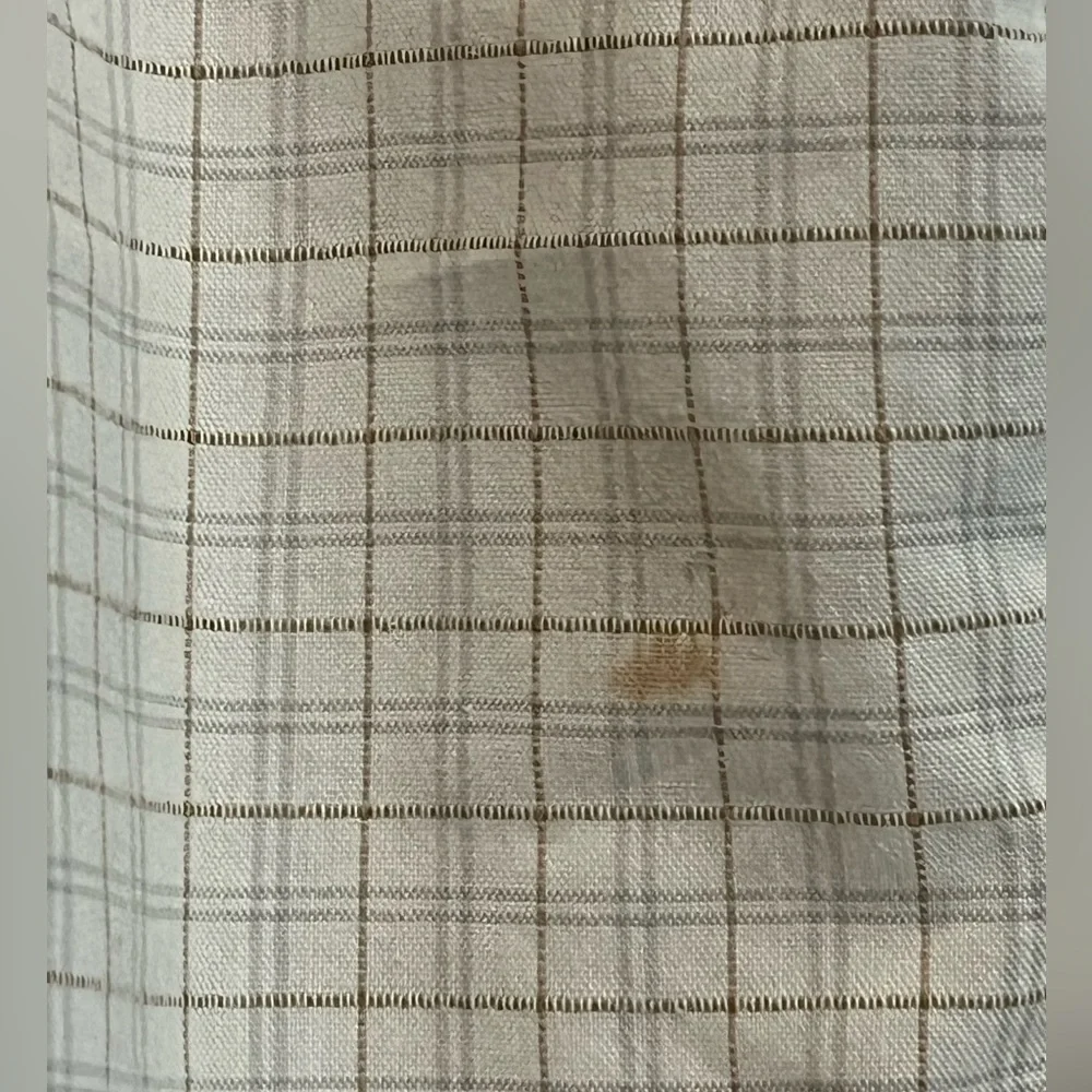 ARC’TERYX 100% COTTON STRIPE SHORT SLEEVE WHITE GRAY CHECK COLLAR BUTTON DOWN M